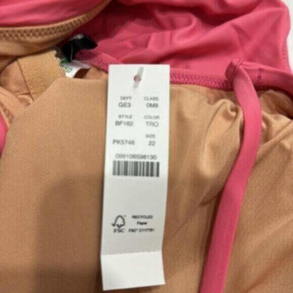 NWT J.Crew Women's Pink Scoop Neck One Piece Swimsuit Size 22 - Picture 2 of 6